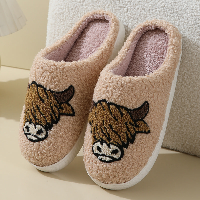 Wholesale Comfortable Home Cute Cartoon Winter Thick Bottom Warm Cotton Slippers